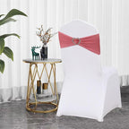 Coral Red Chair Sashes 25 Pack Spandex Coral Red Sashes for Chairs Covers Universal Stretch Chair Sashes Band with Heart Buckle Slider Universal Sashes Bows for Wedding Banquet Party Decorations