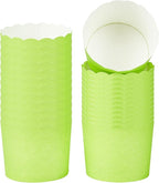Panificio 6 Ounce Cupcake Wrappers, 200 Scalloped Baking Cups - Oven-Ready, Greaseproof, Green Paper Cupcake Liners, Disposable, For Birthdays, Baby Showers, Or Weddings - Restaurantware