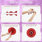 20 Pcs Light Purple Hanging Paper Fan, Hanging Honeycomb Round Paper Fans for Weddings, Birthdays, Christmas, Baby Showers, Classroom, Events Ceiling Party Supplies Decorations