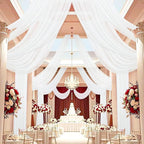 DUOBAO 6-Panel Chiffon Wedding Backdrop Drapes 5x10FT - Semi-Sheer White Fabric Ceiling & Stage Decor for Ceremony, Party, Outdoor Events
