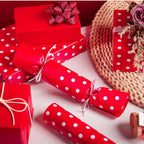 Flyhill Red Wrapping Paper,Reversible Gift Wrap Paper with Polka Dot Design for Girls,Birthday,Valentine's Day,Mother's Day(17 Inch X 32.8 Feet)