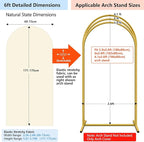 HEMMOTOP Light Beige Arch Backdrop Cover (No Arch Stand), 6 ft Spandex Arch Covers Stretchy Backdrop for Balloon Arches, Wedding, Birthday Party, Baby Shower, Banquet Arch Decoratio