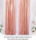 ShinyBeauty Blush Sequin Backdrop Curtains, 4 Panels, 2FTx8FT, Sparkle Photo Booth Backdrop