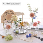 12pcs Glass Bud Vase Set, Small Clear Flower Vases for Centerpieces in Bulk, Mini Vintage Vase for Wedding, Home,Table Decoration