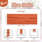 6 Pack Fall Thanksgiving Table Runner Orange 10ft Boho Gauze Fabric Cheesecloth Table Runner 35 x 120 Inch Rustic Sheer Runner for Wedding Home Décor Halloween Party Centerpiece Decorations