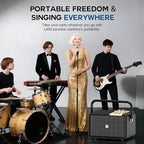 L400 Professional Karaoke Machine with 2 UHF Wireless Microphones for Adults, 320W Peak Bluetooth Speaker PA System with Bass/Treble Adjustment for Home Party Wedding Outdoor Christmas Events