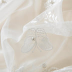 VISIONTEX White Sheer Voile Curtains, Decorative White Embossed Butterflies Rod Pocket Window Drapes for Home Kitchen, Living Room and Bedroom 54 x 63 Inch, Set of 2 Curtain Panels