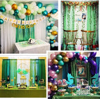 Poise3EHome Mint Green Sequin Backdrop Curtain, 2 Panels, 2FTx8FT, Polyester, for Party Wedding Sequence Decoration