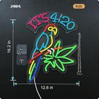 ORIXIAYE 420 Neon Sign Green Leaf Neon Signs for Wall Decor 420 Decorations Led Signs with Dimmer for Pub Party Man Cave Room Art Decor Gift USB-Powered (16.2x12.6) Inch