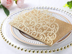 ponatia 5.12 x 7.2 Laser Cut Invitation Pocket, 20PCS Tri-Fold 5 x 7 Laser Cut Wedding Invitation Pockets with Envelopes for Wedding Bbay Shower Birthday Invite (Gold Glitter, No Inner Sheet)