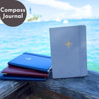SETTINI Lined Journal, Ideal for Journaling - A5 Vegan Leather Notebook, 192 Archival-Quality Pages, QuillEase Bleed-Free Paper, Inner Pocket & Bookmark - Travel Journal for Men & Women, Grey Compass