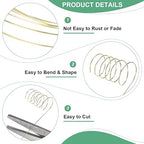 2-Rolls 0.4mm Jewelry Wire, 26 Gauge 328FT Craft Wire Copper Beading Wire for Jewelry Making/Planting/Weaving/DIY Crafting, Soft Metal Wires [100M, Light Golden]