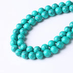 Natural Turquoise Stone Beads Gemstone Round Crystal Energy Jade Stone Beads for Jewelry Making DIY Bracelet Necklace Jewelry Making 1 Strand 15.5inch 90PCS 4MM