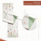 Maison d' Hermine Table Runner 100% Cotton Double Layer Table Runners 72 inches Long Decorative for Home Kitchen Dining Party Wedding Bridal Shower Spring Summer (Botanical Fresh, 14.50" x 72")