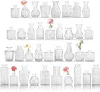 Set of 36 Glass Bud Vase Set, Small Vintage Clear Flower Vase Centerpieces for Table Bulk Cute Rustic Style Mini Vase for Home Decor Wedding Baby Shower Birthday Party