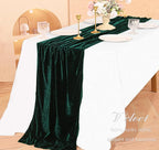 Velvet Table Runner 20 x 120 Inches 10ft Luxurious Thick Soft Velvet Christmas Thanksgiving Wedding Reception Table Runner for Party Reception Decorations(Emerald Green, 1 Pack)