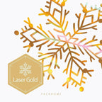 PACKHOME Christmas Gift Box 13x9.7x3.4 Inches, Large Gift Box with Lid, Sturdy Shirt Box with Magnetic Lid for Wrapping Gifts (Gold Snowflake Pattern)