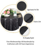 ShinyBeauty Sequin Tablecloth Table Linen Table Cover Table Overlays for Wedding Party Decor Backdrops -1122S (36x36, Black)