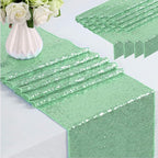 Eternal Beauty 5PCS-12X108 Mint Green Sequin Table Runner for Wedding, Decorations for Birthday Parties, Banquets, Graduations,Christmas