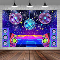 Dance Party Backdrop Retro 80s 90s Theme Stage Dance Ball Music Birthday Party Decoration DJ Photography Background 5 x 3 ft for Baby Shower Picture Photo Shoot Polyester Fabric,Multi2