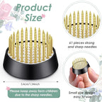 Kritkin 24 Pieces Flower Frogs Holder Mini Floral Round Flower Japanese Arranger Fixed Pin Holder for Arrangements Floral Plant Small Vase Ikebana Decoration Supplies Plant Fixation(1.34 Inch,Gold)