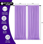 DWCN 10x8 FT Lavender Backdrop Curtains for Parties, Photography Backdrop Drapes with Rod Pockets for Wedding Decorations Stage Birthday Family Gatherings, 2 Panels 5ft x 8ft