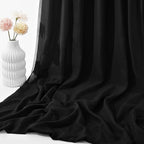 VACVELT Wedding Arch Draping Fabric - Black Chiffon, 1 Panel Sheer Drapes, 30 Inch x 20ft Chiffon Backdrop Curtain, Outdoor Sheer Drapery for Ceremony Party Ceiling