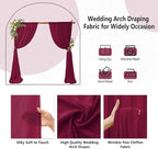 8 Panels Wedding Arch Draping Fabric 28" x20Ft Wedding Arch Drapes Chiffon Fabric Drape Sheer Backdrop Curtain for Weddings Party Swag Ceremony Birthday Arbor Drapery Reception Ceiling Décor(Burgundy)