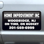 Vehicle Magnets Sign with Custom Lettering 12" X 24" (Set of 2) -Landscape, Construction, Handy Man, Plumbing, car Repair Shop-Black
