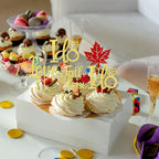 24 PCS Fall in Love Cupcake Toppers Glitter Maple Leaves Love I Do Cupcake Picks Fall Theme Wedding Cake Decorations for Bridal Shower Engagement Thanksgiving Birthday Party Supplies