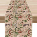 Rustic Woodland Table Runner, Farmhouse Forest Animals Country Lodge Wild Hunt Deer Rabbits Table Center Decor for Home Kitchen Dining Patio Holiday Party Indoor Table Decorations, 13"x90" Inch