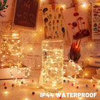 24 Pack LED Fairy Lights Battery Operated 7Ft 20Led Warm White Mini String Lights Waterproof Christmas Lights for Mason Jars Bedroom DIY Party Wedding Multi-Colored