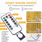 Vicloon Fairy Curtain Lights, Warm White LED 8 Mode 9.8x9.8Ft Waterproof Curtain String Lights for Indoor/Outdoor, Powered by USB with Remote Control