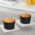 Panificio 10 Ounce Cupcake Wrappers, 200 Scalloped Baking Cups - Oven-Ready, Greaseproof, Black Paper Cupcake Liners, Disposable, For Birthdays, Baby Showers, Or Weddings - Restaurantware