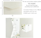 20 PCS Ivory Tri-fold Laser Cut Wedding Invitation Pockets for 5x7 Wedding Cards Bridal Shower Engagement Quinceanera Invitation