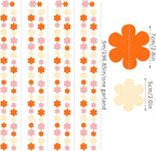 Orange-Pink Fall Party-Decorations Streamers-Garland - 52ft Boho Flower Hanging Paper Banner, Groovy Birthday Baby Bridal Shower Bachelorette Wedding Engagement Thanksgiving Day HalloweenDecor Hugfond