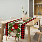 Christmas Table Runner,Seasonal Winter Xmas Holiday Farmhouse Table Cloth Kitchen Dining Table Decoration for Home Party Decor 13x90 Inch