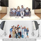 HEMMOTOP White Photography Backdrop, 10x8 ft White Photo Backdrops Background Curtain for Photoshoot, Video Recording, Photographic Studio, Picture, Party, Photos, Product (Backdrop only)