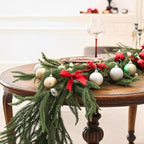 9FT Artificial Norfolk Pine Garlands for Christmas Decorations,Real Touch Winter Faux Greenery Garlands for Mantel Table Stair Fireplace Wall Holiday Indoor Outdoor Decor(2 Pack)