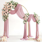 Wedding Arch Draping Fabric 29" x 19Ft Sheer Drapes for Backdrop Wedding Ceremony Reception Ceiling Decor Curtain Baby Bridal Shower Decoration (Dusty Rose, 2 Panels)