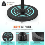 CAHAYA Mic Stand Floor Detachable - Microphone Stand Heavy Duty with Weighted Round Base Phone Holder and 2 Mic Clips Portable Mic Stands Height Adjustable 50" to 64" for Singing Performance Stage
