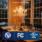 FLSNT Amber LED Candelabra Light Bulbs 40W Equivalent, B11 E12 LED Chandelier Bulbs, 2200K Warm White, Dimmable, 330LM, 24 Pack UL,CA65 Listed.