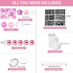 Giant Friendship Bracelet Garland Kit, DIY Birthday Banner with Letters Ball Jumbo Customizable Friendship Bracelet Decor for Halloween Christmas Wedding Party(White, Pink)