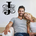 Custom Signs Outdoor Metal, Personalized Name Sign, Family Last Name Sign Home Decor, Initial Monogram Wall Metal Art, Customized Christmas Wedding Housewarming Gifts
