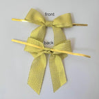 50pcs 3-1/2" Metallic Gold Satin Ribbon Bows with Twist Ties for Gift Wrapping Packing Christmas Decoration (Metallic Gold)