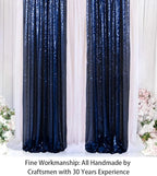 ShinyBeauty Sequin Backdrop Curtains 4 Panels Navy Blue 2FTx8FT Navy Blue Curtains Sequin Fabric Photo Backdrop Curtains Navy Blue Glitter Curtains for Party Baby Shower Backdrop Backgrounds