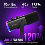 FIFINE XLR/USB Gaming Microphone Set, Dynamic PC Mic for Streaming Podcasting, Computer RGB Mic Kit with Boom Arm Stand, Mute Button, Headphones Jack, for Recording Vocal Voice-Over-AmpliGame AM8T