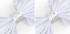 100pcs Disposable Rose Flower Paper Napkin Rings Laser Cut Foil Paper Napkin Holder, Leaf Vine Serviette Rings for Table Decoration,Christmas,Wedding,Party (Silver) (Pack of 2)