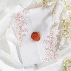 50 Pack Pre-Folded Vellum Jackets For 5x7 Invitations,AZAZA Gorgeous Translucent Invitation Sleeves,115GSM Vellum Jackets 5x7, Wedding Invitation Accessories, For Weddings Birthdays,Rose Golden Roses