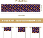 Halloween Table Runner,Purple Checkered Pumpkin Table Runner for Kitchen Dining Table Decoration Home Party Decor 13x60 Inch
